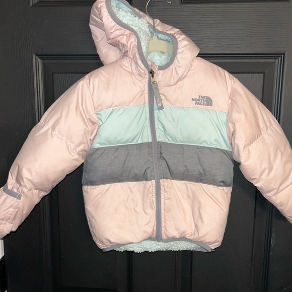 The North Face Pink and Gray Hooded Jacket - Picture 1 of 6
